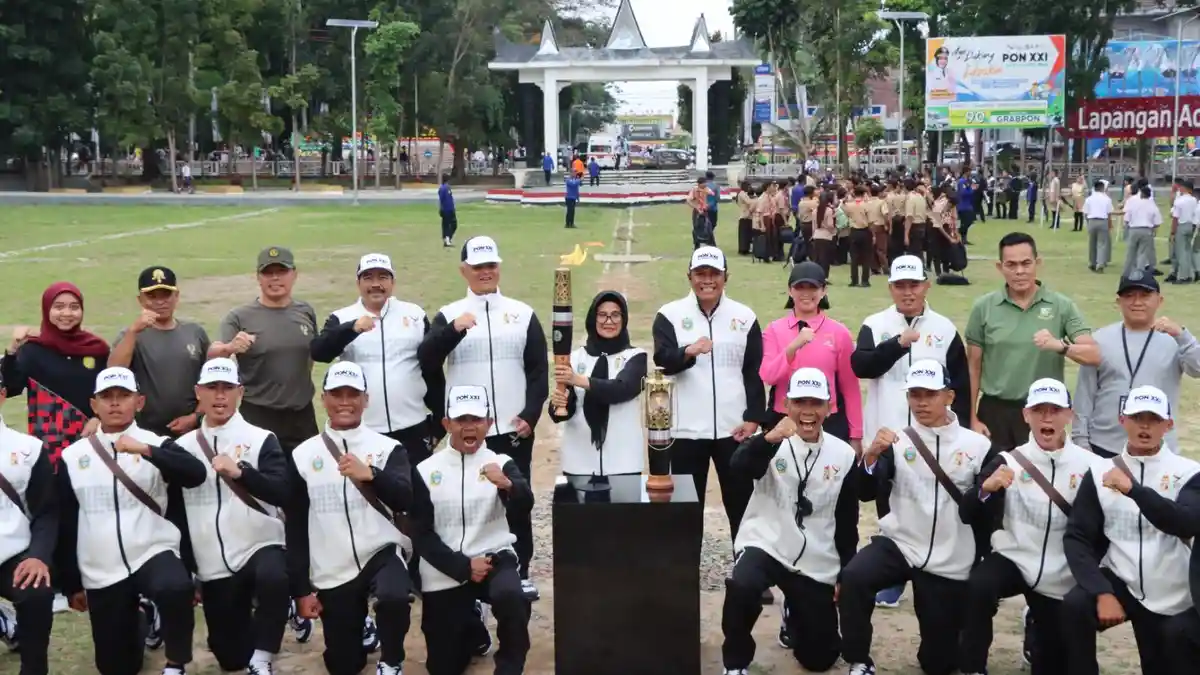 Kirab Api PON Lintasi 18 Kabupaten Kota, Bakal Diarak di Istana Maimun Medan