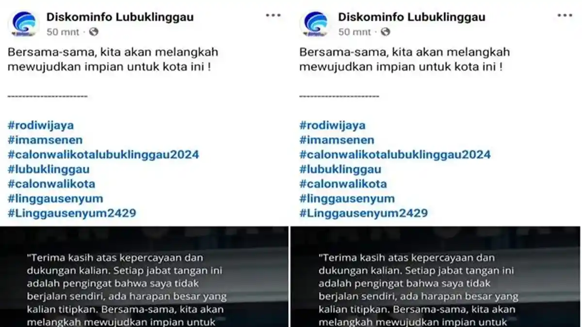 Akun Diskominfo Lubuklinggau Posting Kegiatan Salah Satu Paslon Bupati, Admin Langsung Dinonaktifkan