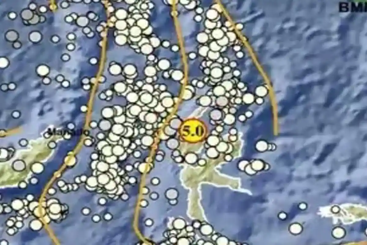 Baru Saja Gempa Magnitudo 5.0, Pusat Gempa 2 Menit Lalu di Halmahera Utara Malut, Info BMKG
