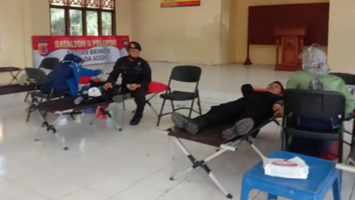 HUT Ke-75 Korps Brimob Polri, Satbrimob Polda Aceh Gelar Donor Darah