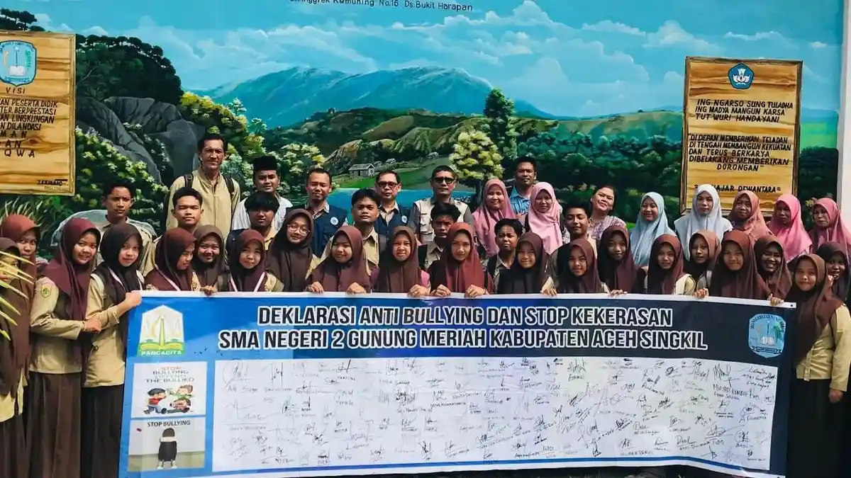 MPLS di SMA 2 Gunung Meriah Ditutup dengan Deklarasi Anti Bullying