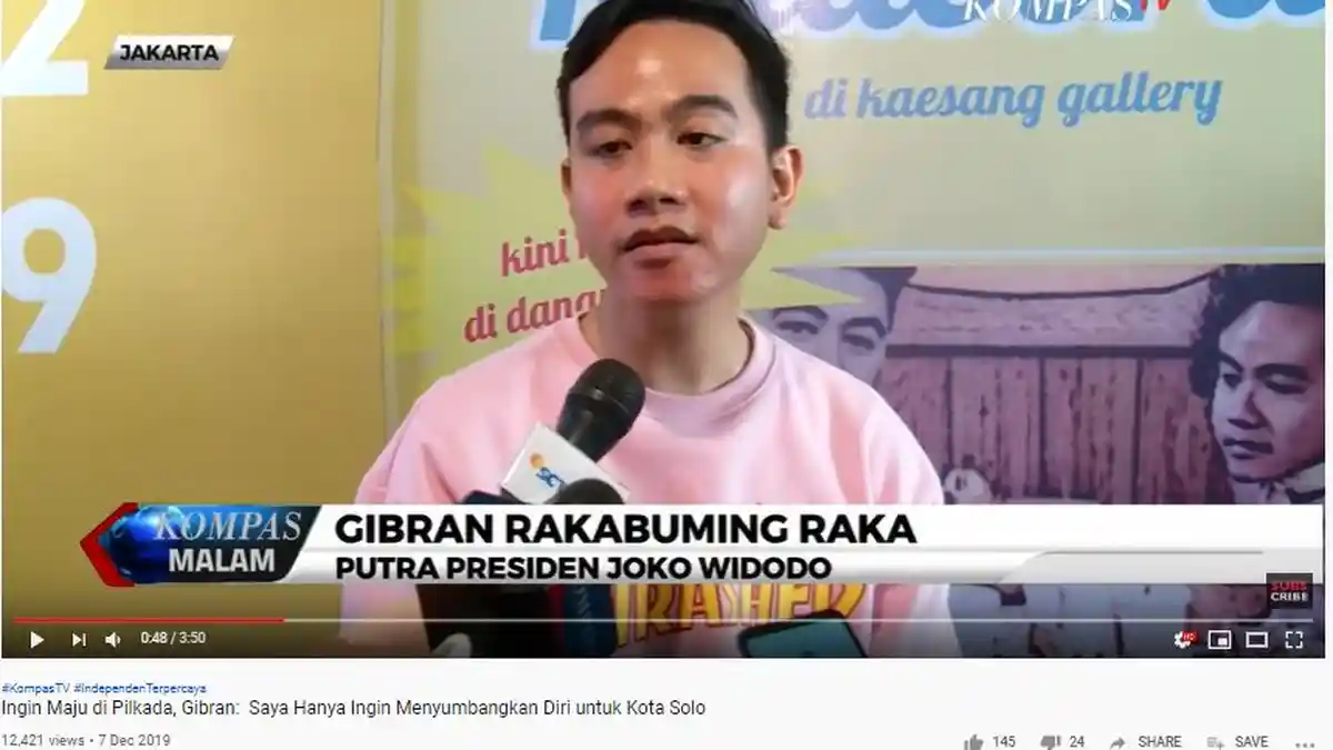 Maju Pilkada 2020, Gibran Rakabuming Mengaku Ingin Berikan Sumbangsih untuk Solo