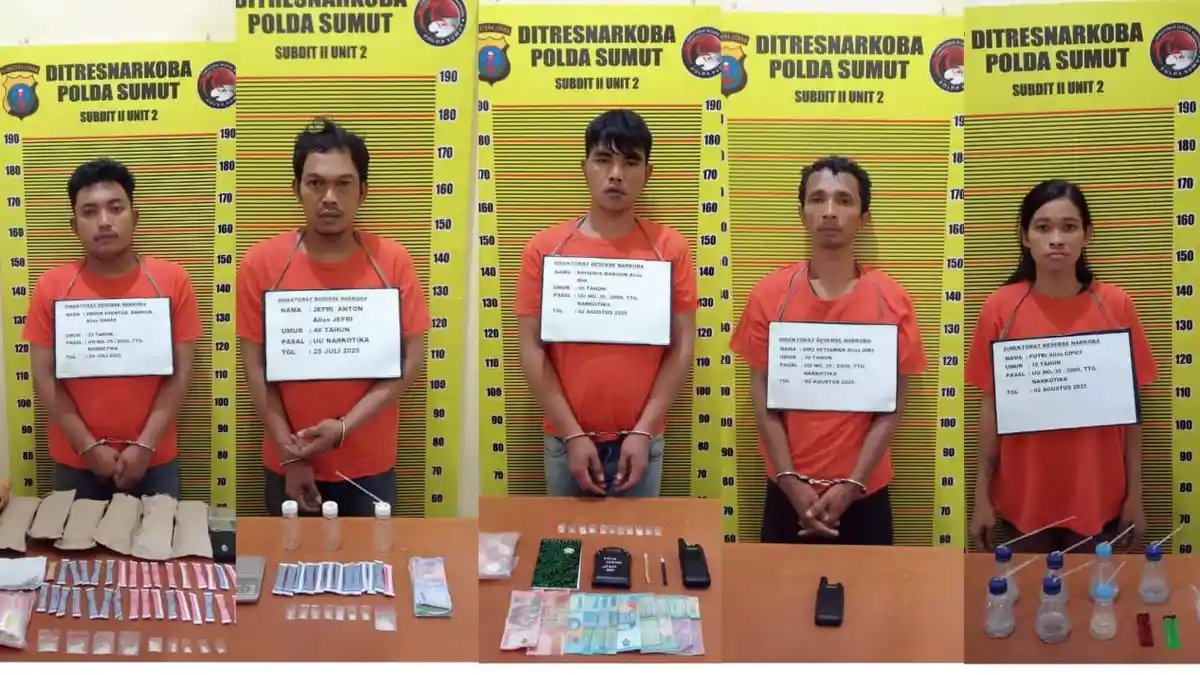 Ditresnarkoba Polda Sumut Bongkar Jaringan Narkoba di THM New Blue Star dan Barak Langkat-Binjai