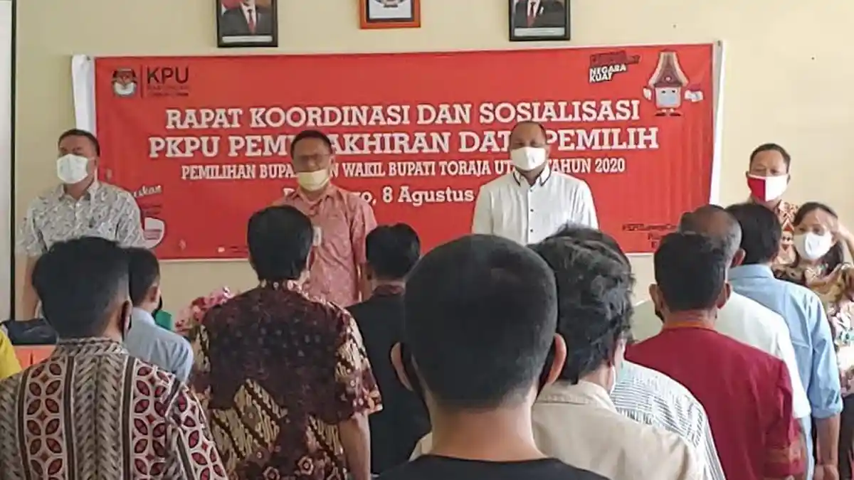 Hebat, KPU Toraja Utara Masuk Lima Besar Nasional Tercepat Selesaikan Coklit