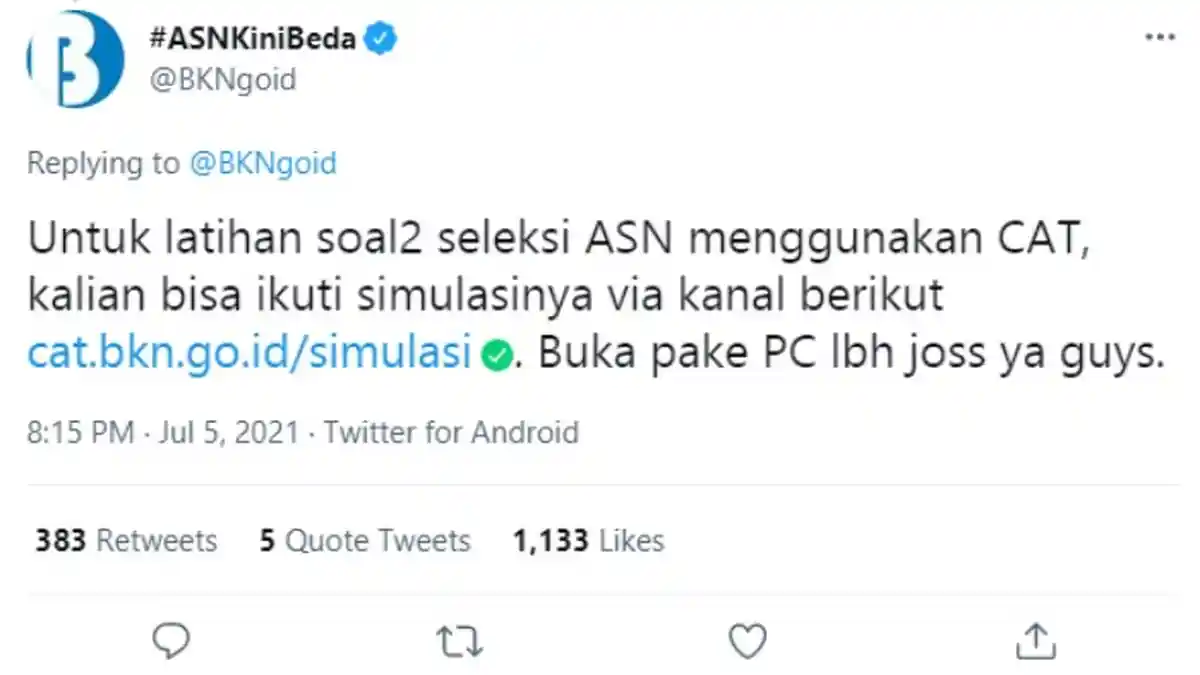 LATIHAN UJIAN CAT CPNS 2021 Melalui Link Resmi BKN, Simak Cara Mudahnya, Hati-hati Termakan Hoax Ini
