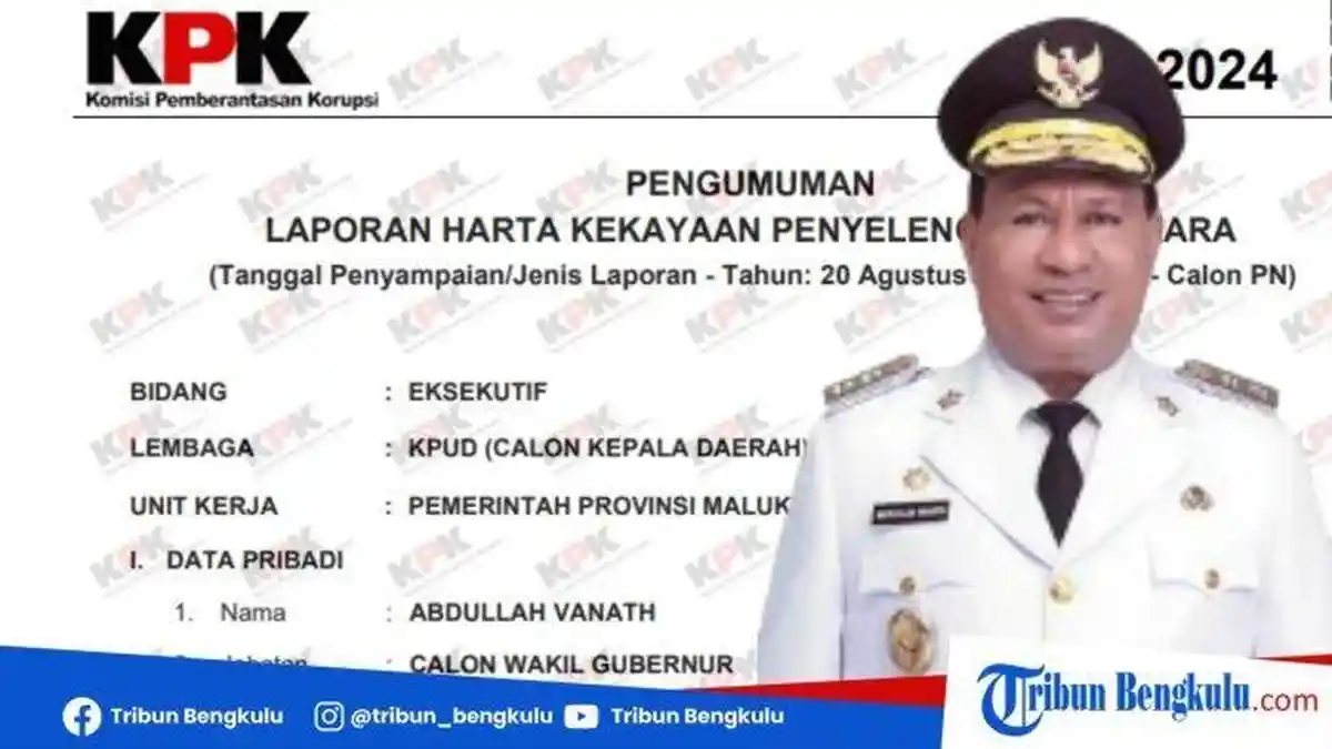 Rekam Jejak dan Kekayaan Abdullah Vanath Wakil Gubernur Maluku yang Dampingi Hendrik Lewerissa