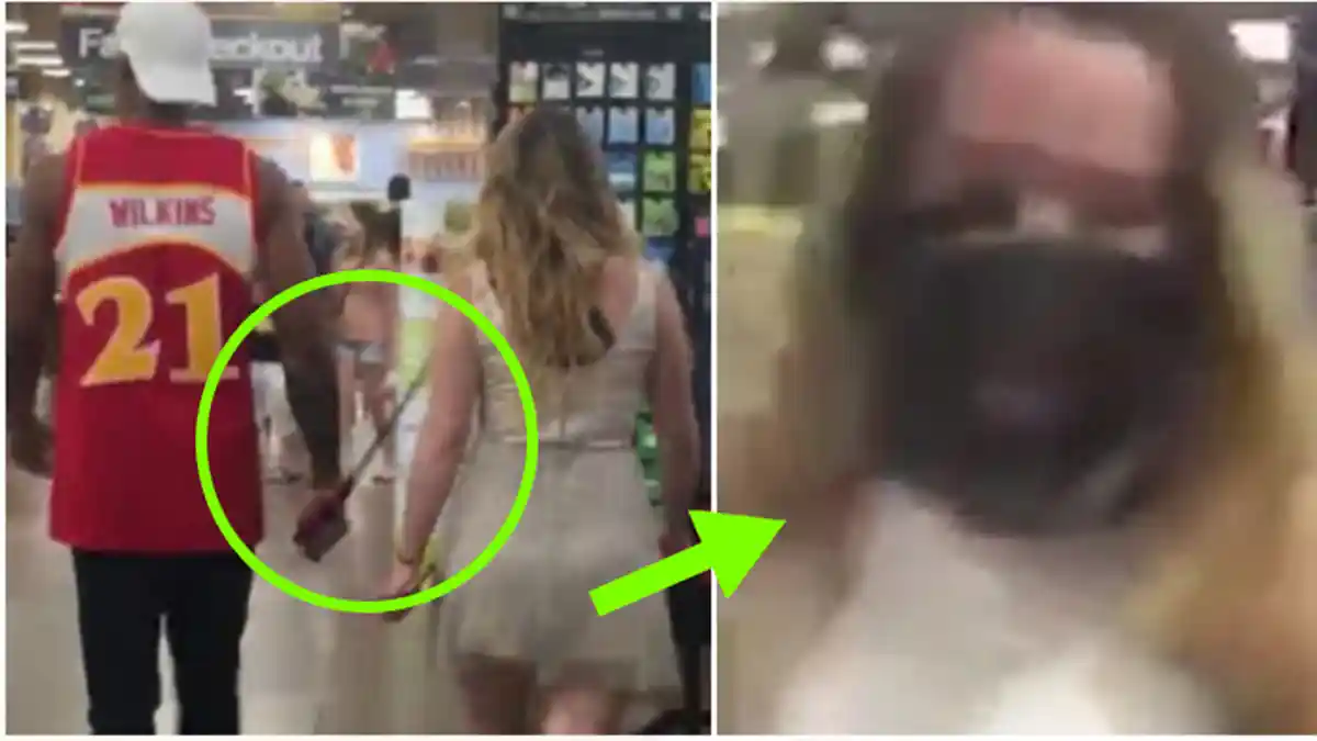 Beredar Video Seorang Pria Berjalan dengan Pacarnya Gunakan Tali Kekang Anjing di Supermarket