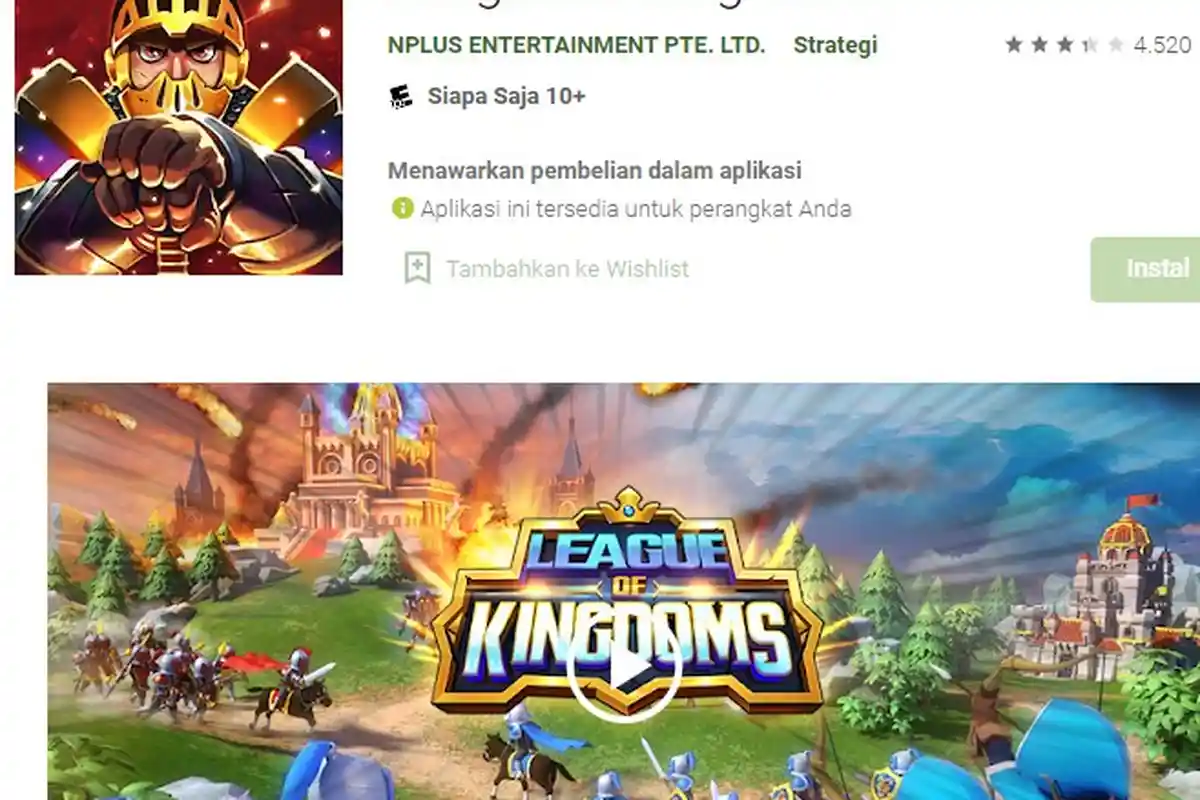 Aplikasi Penghasil Uang League of Kingdoms, Main Game Dapat Duit