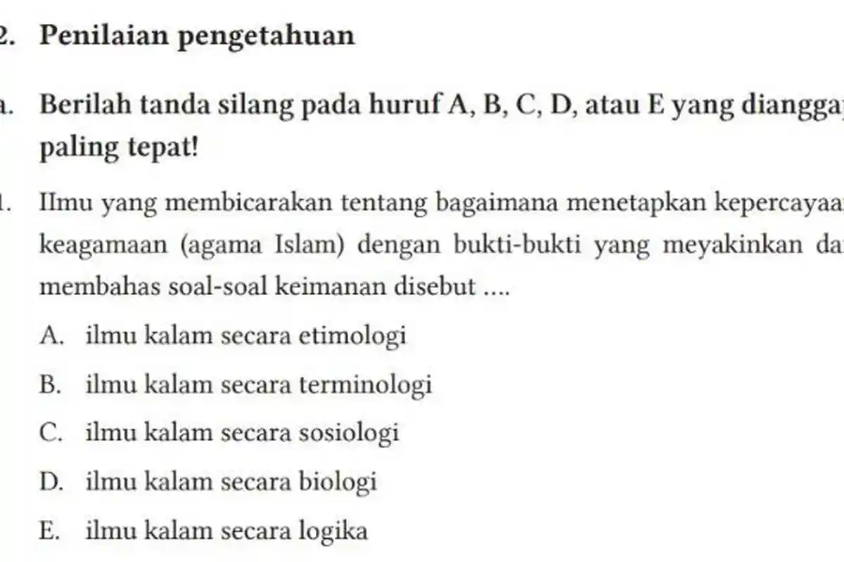 KUNCI JAWABAN PAI Kelas 12: IImu yang Membicarakan tentang Bagaimana Menetapkan Kepercayaan . .
