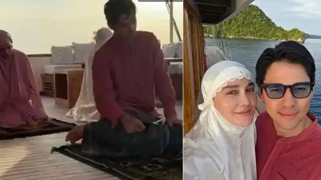 Lebaran Spesial Luna Maya dan Maxime Bouttier, Salat Ied di Atas Kapal yang Berlayar ke Raja Ampat