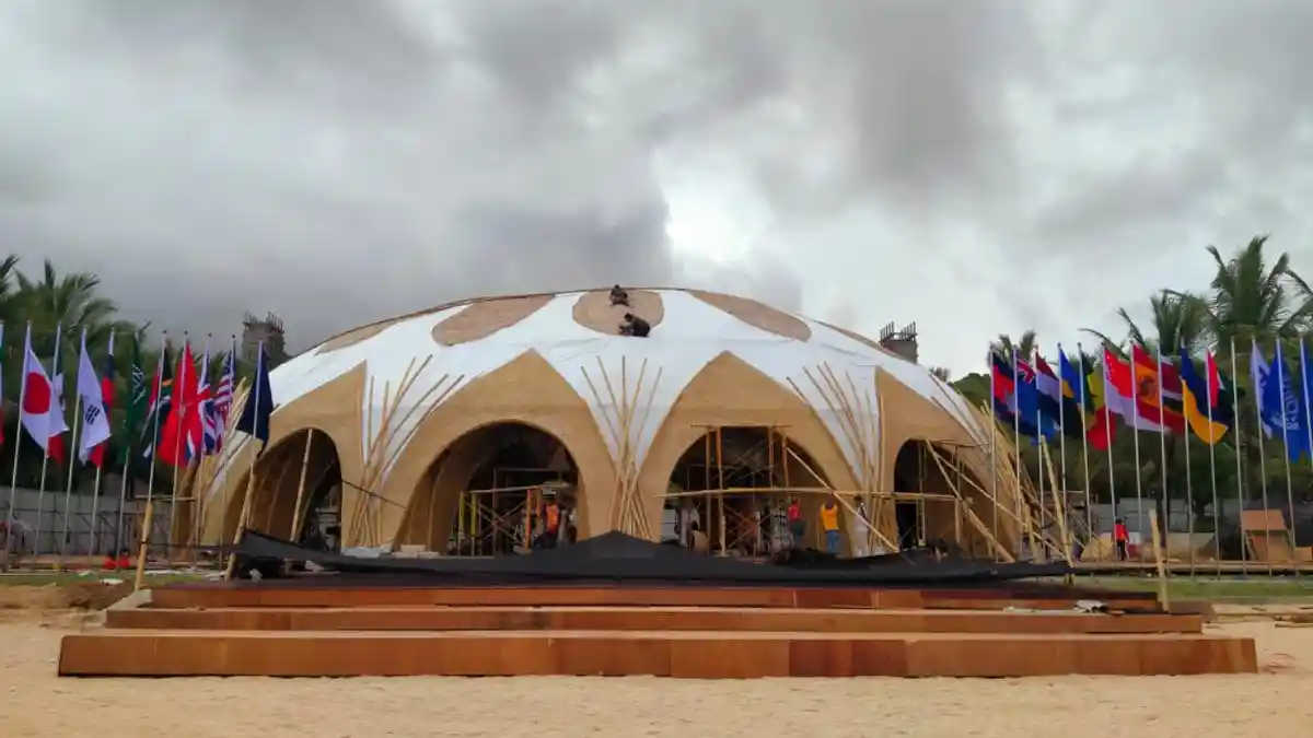 Bamboo Dome di KTT G20, Bangunan Bambu Mahakarya Otentik dan Estetik Anak Bangsa