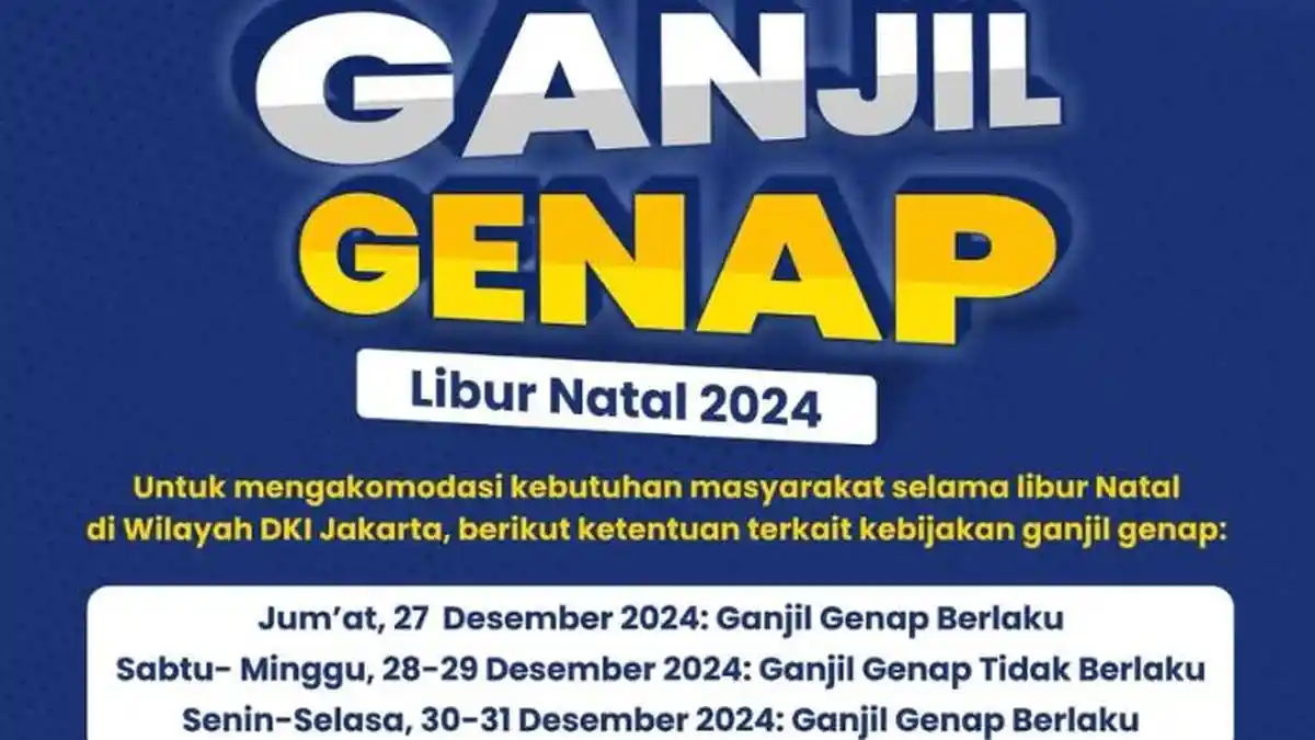 Ganjil Genap Jakarta Kembali Berlaku Hari Ini, 27 Desember 2024
