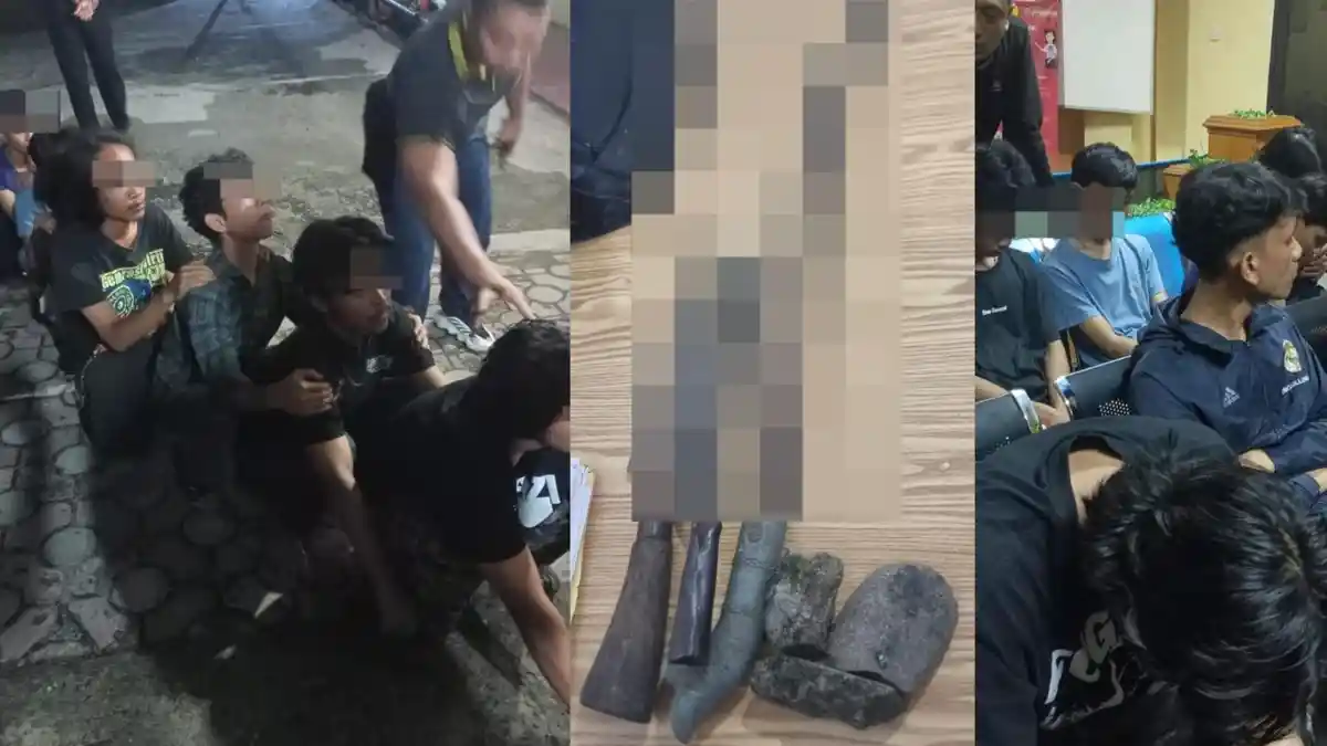 Operasi Geng Motor, Sat Reskrim Polres Pematangsiantar Amankan 9 Pemuda Bersajam dari Parluasan