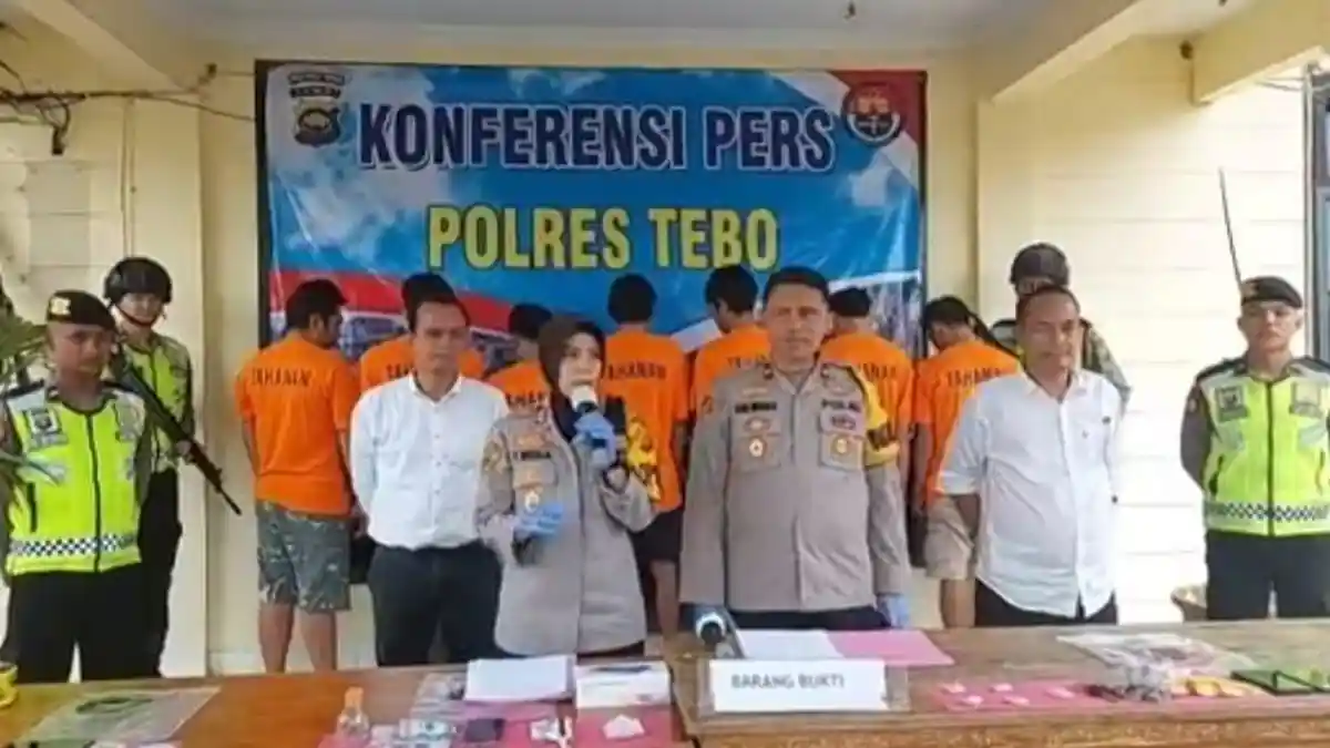 Polres Tebo Ringkus Tujuh Pengedar Sabu, Terancam Hingga 12 Tahun Penjara