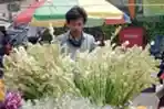 Pedagang Bunga Hias Jelang Lebaran