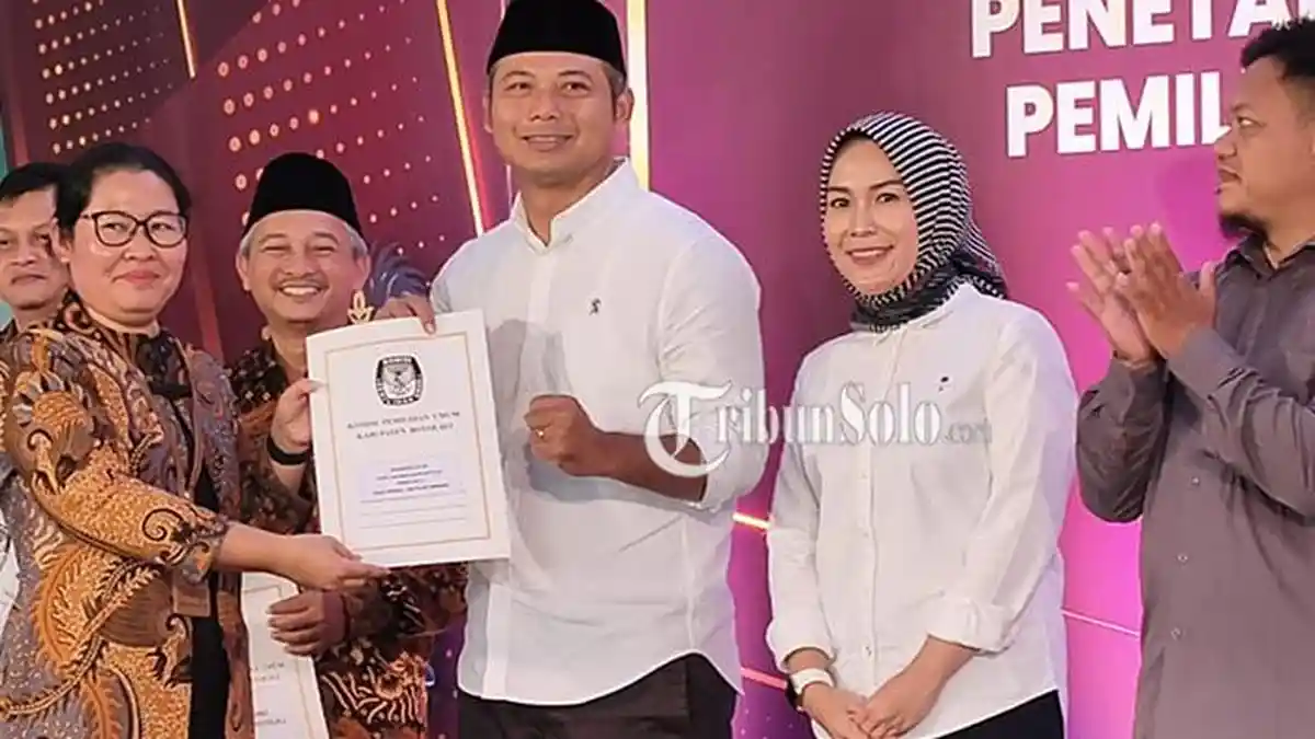 Sah, Agus-Fajar Ditetapkan Sebagai Bupati Boyolali Terpilih, KPU Segera Temui DPRD Boyolali