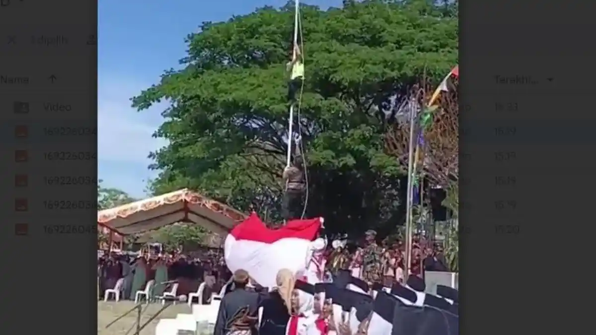 Heroiknya Bripka Suparno, Gercep Panjat Tiang saat Tali Bendera Putus, Upacara HUT RI di Boyolali