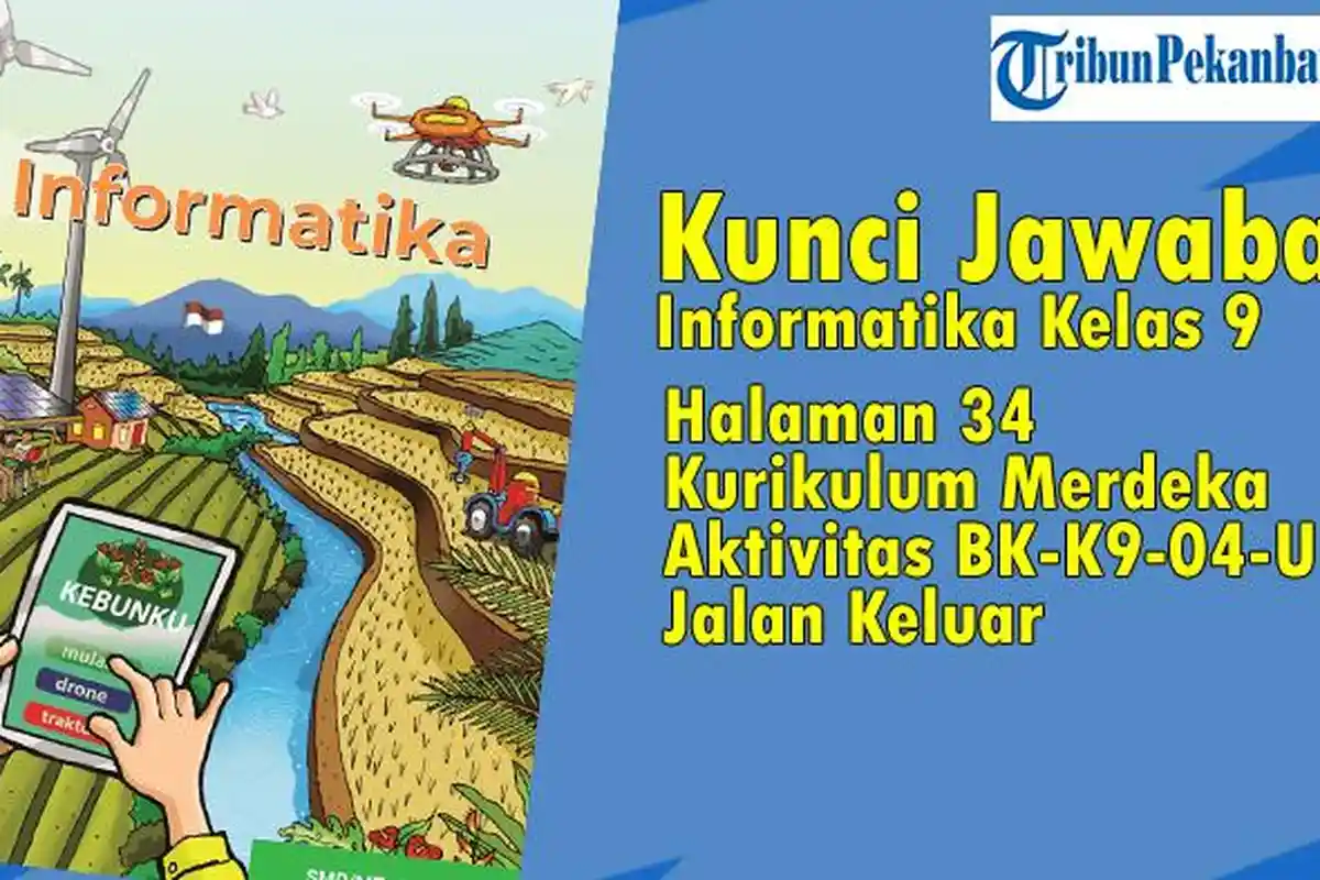 Kunci Jawaban Halaman 34 Informatika Kelas 9 SMP Kurikulum Merdeka Aktivitas BK-K9-04-U Jalan Keluar