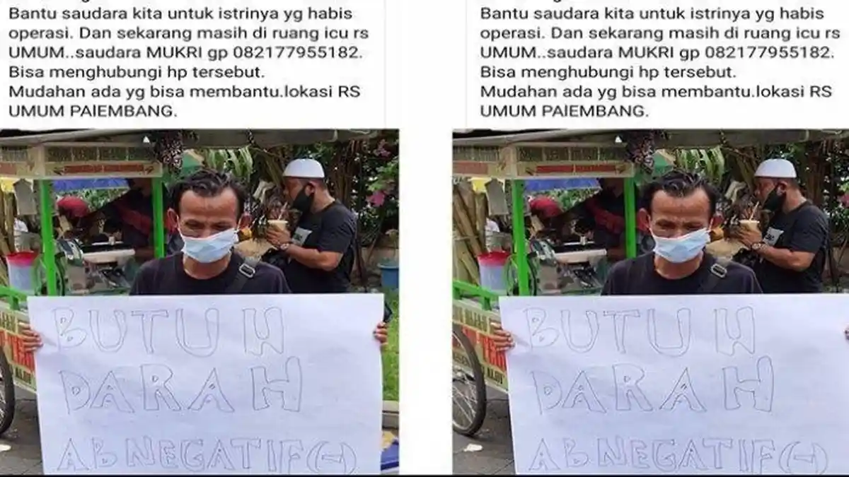 Tangis Mukri Tak Terbendung, Pegang Karton Besar Memohon Bantuan, Sang Istri Butuh Darah AB Negatif