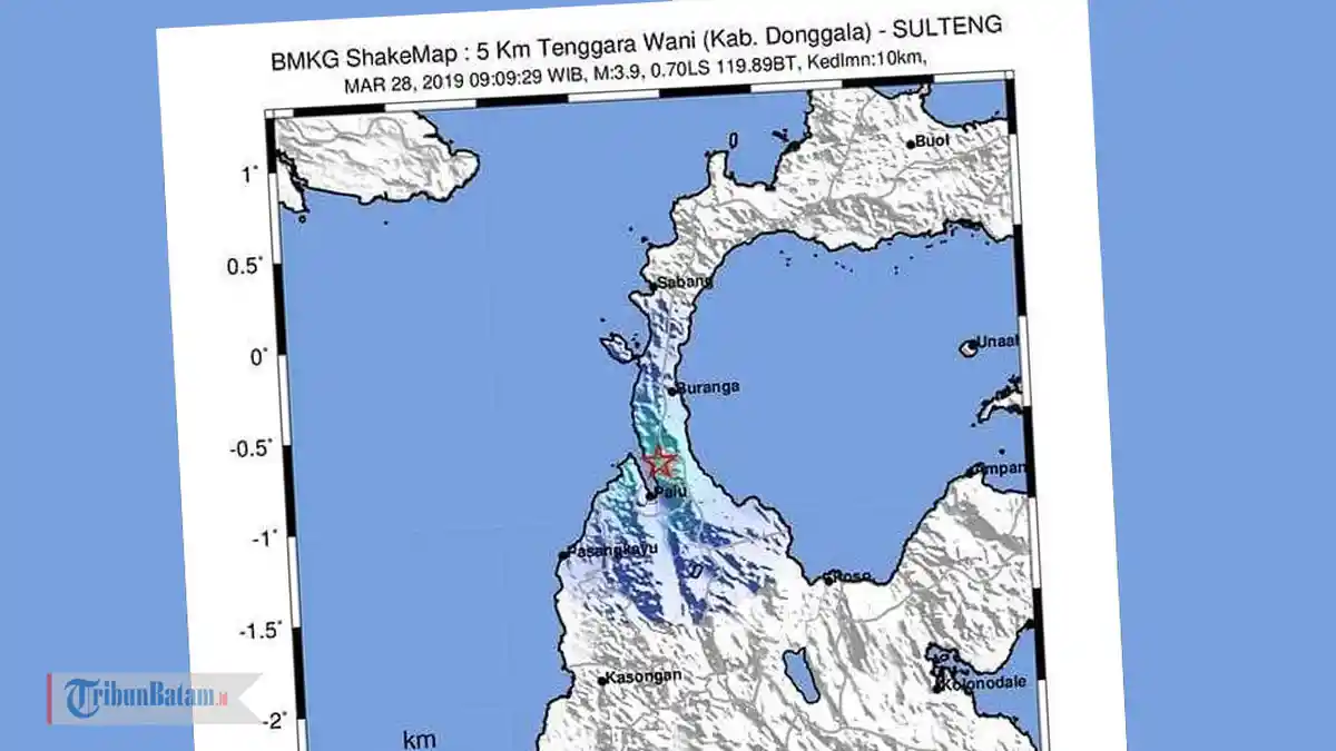 GEMPA HARI INI - Gempa 3.9 SR Guncang Donggala Kamis (28/3) Pagi Jam 09.09 WIB, Berikut Info BMKG