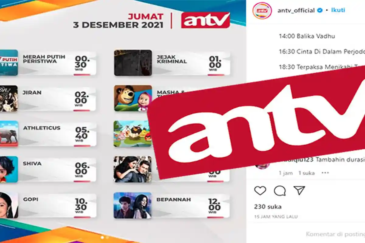 JADWAL ANTV 3 Desember 2021, Cek Link Mivo Tv Nonton Anandhi Hari Ini hingga Episode Baru TMTM