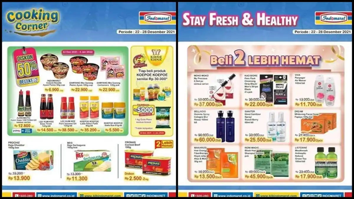 Promo Indomaret Hari ini Kamis 23 Desember 2021, Dapatkan Diskon 50 % untuk Pembelian ke 2