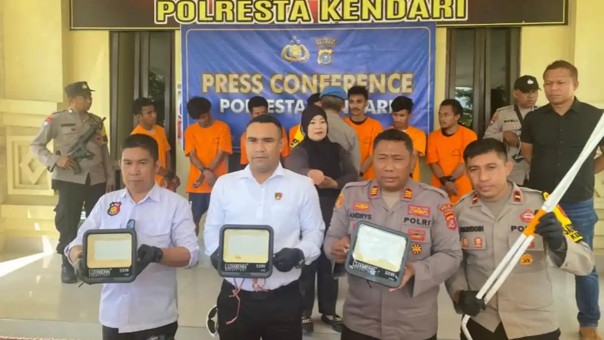 Modus 7 Pelaku di Kendari Curi Lampu hingga Kabel Gerbang Toronipa, Dipakai Judi dan Narkoba