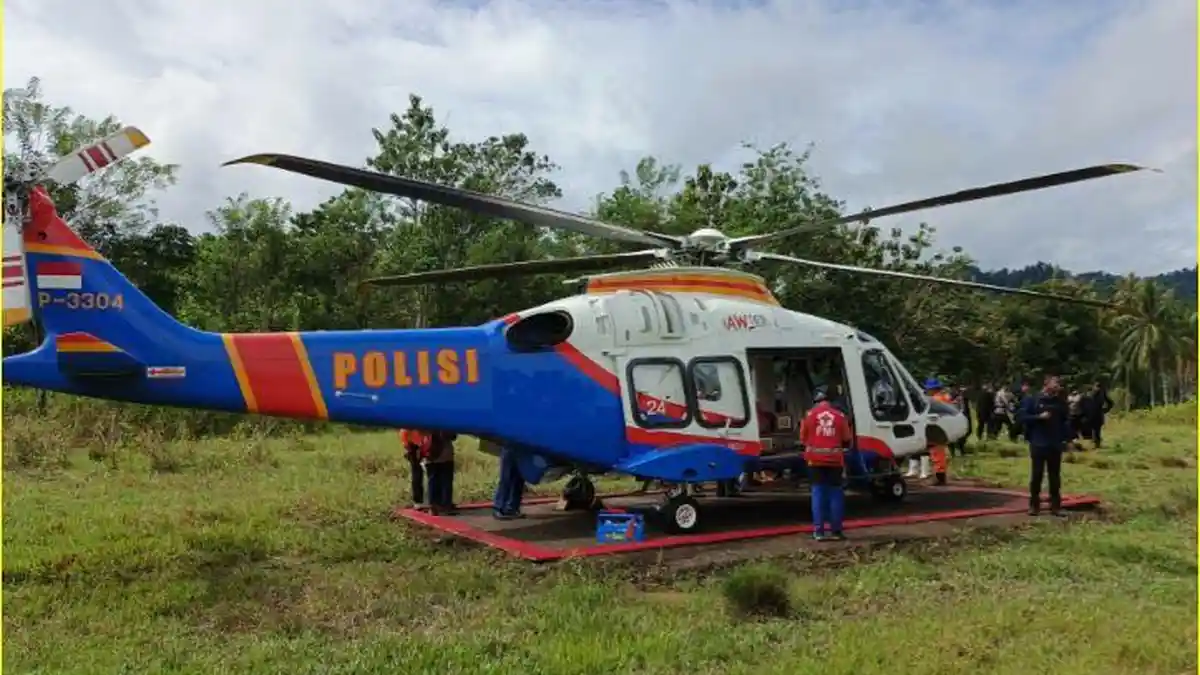 Helikopter AW-169 Diterbangkan ke Lokasi Tambang Emas Suwawa Gorontalo, 9 Jasad Korban Dievakuasi