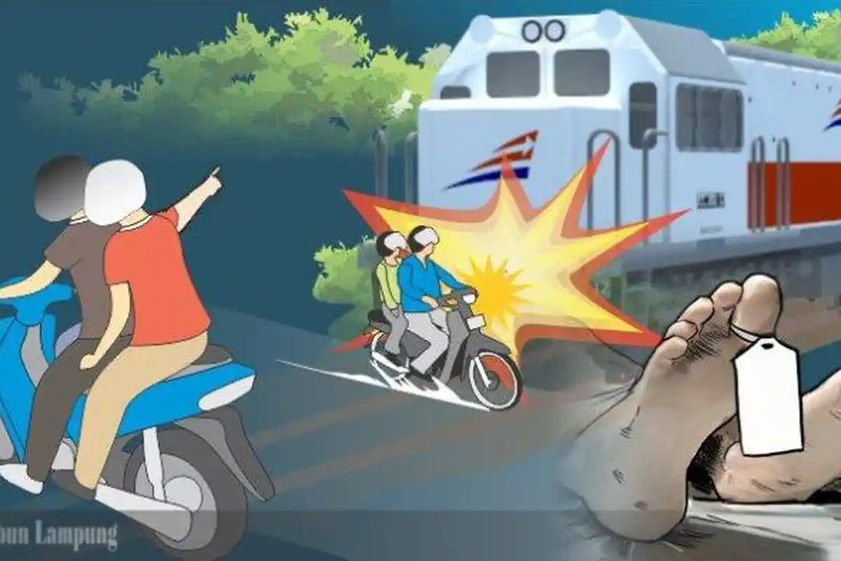 Kereta Api Sambar Toyota Agya, Empat Orang Sekeluarga Tewas