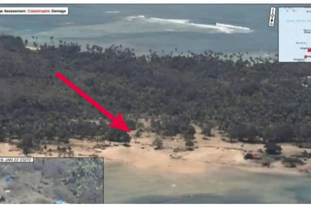 Kabar Terbaru Tonga, Negara Dihantam Tsunami 15 Meter, Tampakannya dari Udara Bikin Merinding