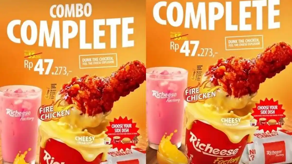 Promo Richeese Factory Hari ini 12 Juni 2026, Makan Kenyang Combo Complete Rp 47 Ribuan