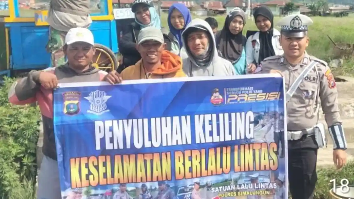 Satlantas Polres Simalungun Sosialisasikan Keselamatan Berlalu Lintas di Silimakuta