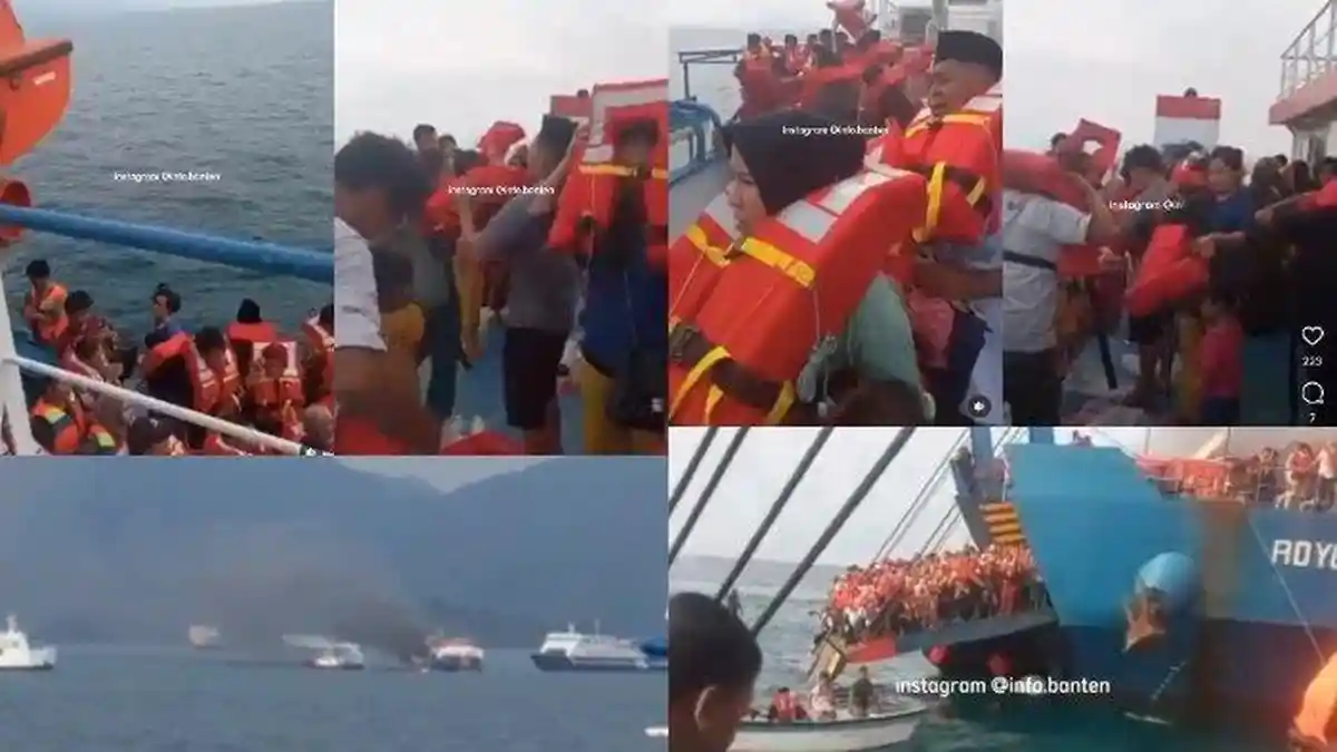 Kebakaran Kapal Feri di Perairan Merak Banten Diduga karena Bus Terbakar