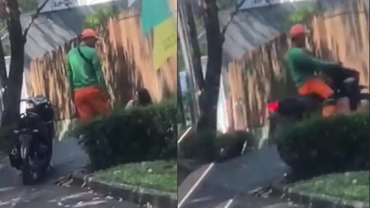 Viral Petugas PPSU Tendang dan Lindas Pacar Pakai Motor di Pinggir Jalan, Alasannya Karena Cemburu