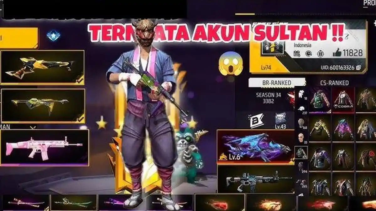 Bagi-bagi 500+ Akun Sultan Free Fire Masih Aktif Full Diamond +99999 dan Skin, Akun FB dan Google