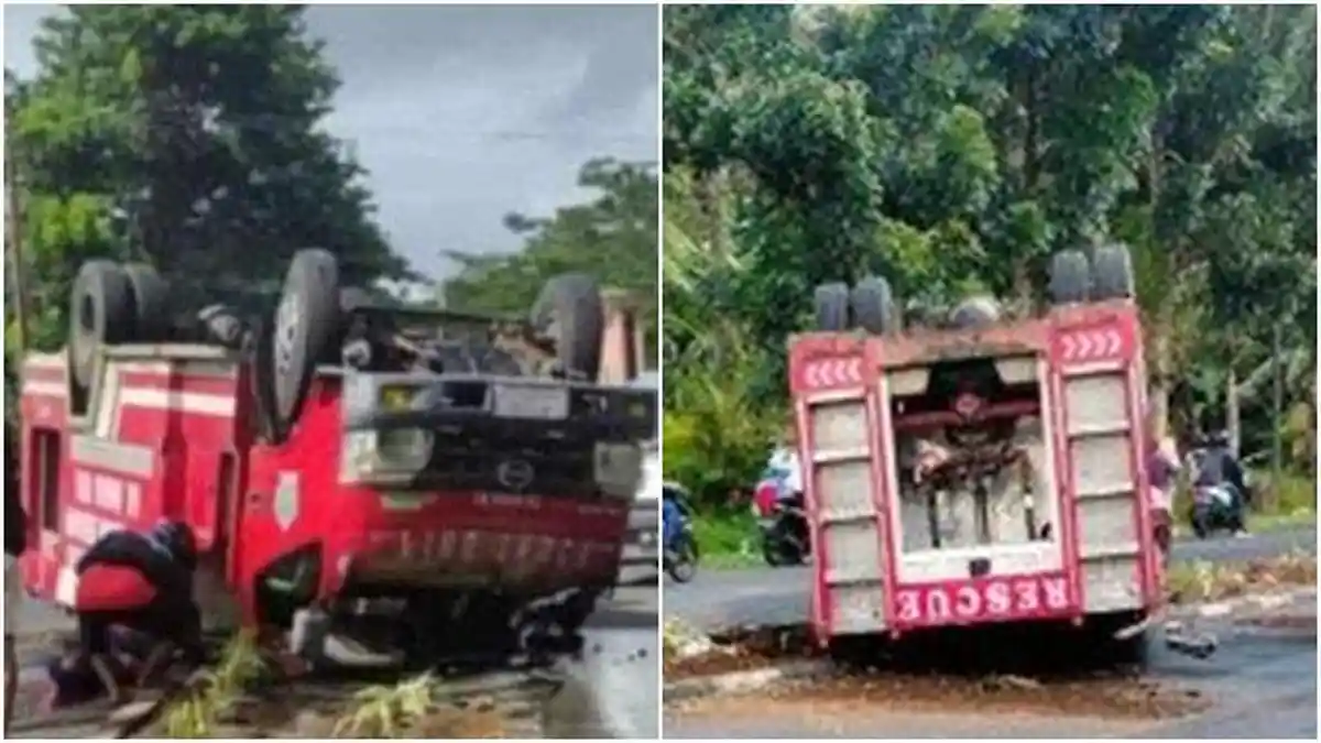 Kecelakaan Maut Pukul 14.15, Petugas Pemadam Kebakaran Tewas, Mobil Tabrak Pembatas Lalu Terguling