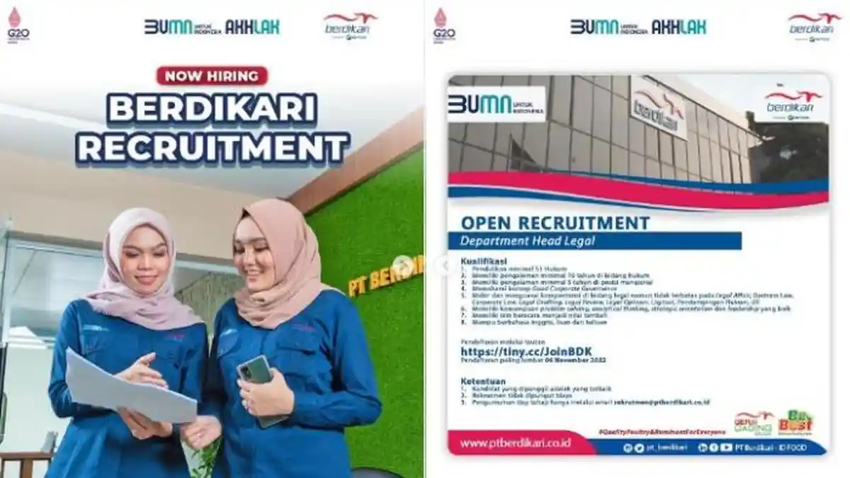 Lowongan Kerja BUMN PT Berdikari, Buka Posisi untuk Lulusan S1