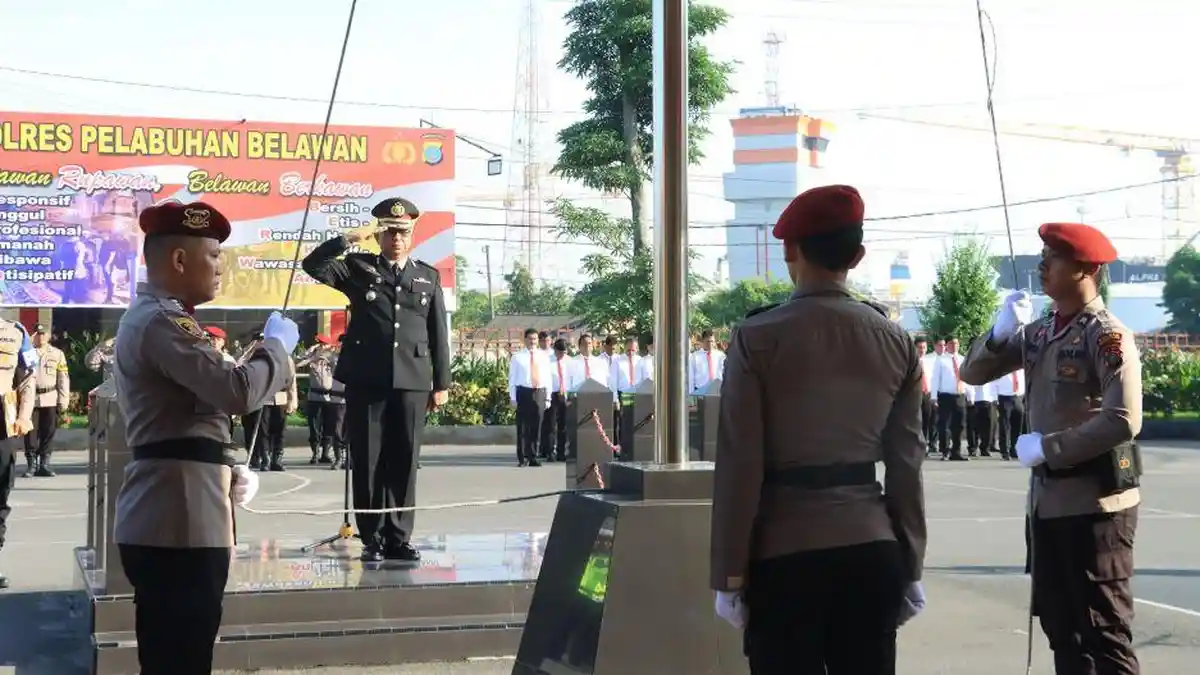 Polres Pelabuhan Belawan Gelar Upacara Peringatan Hari Lahir Pancasila
