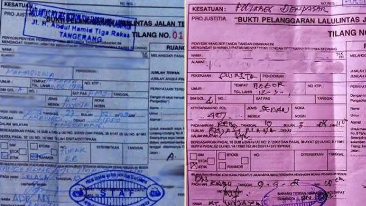 JANGAN KABUR, Ini Perbedaan Surat Tilang Merah dan Biru yang Diberikan Polisi Bila Kena Razia