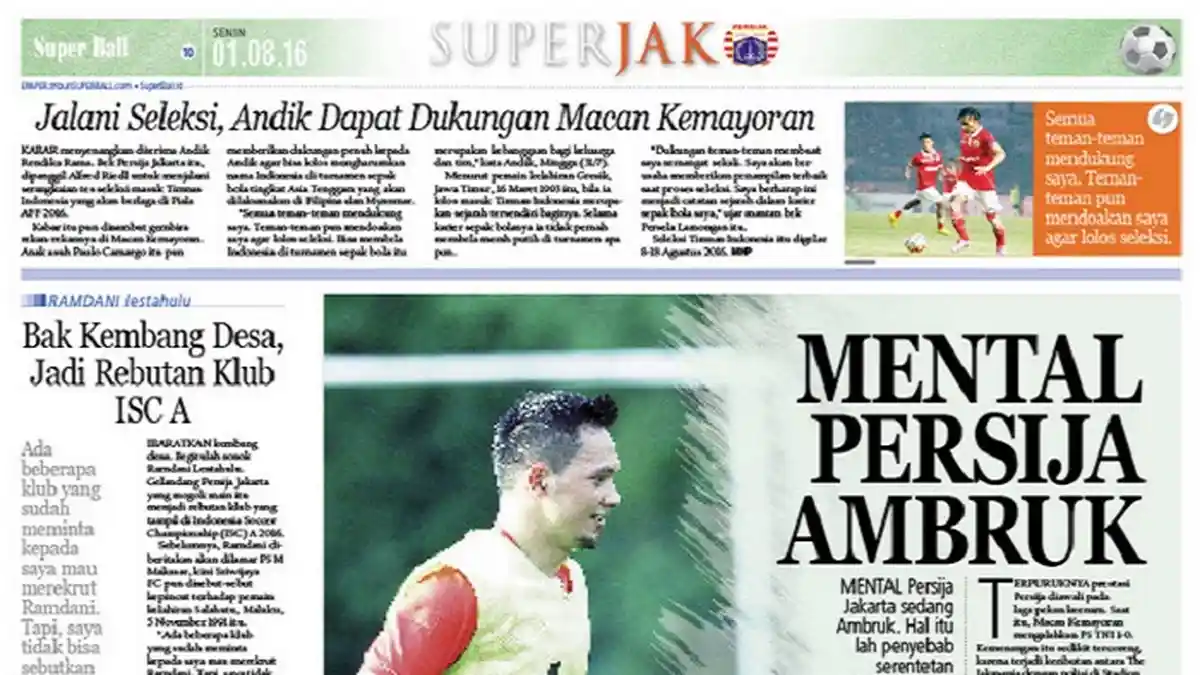 Mental Persija Jakarta Ambruk