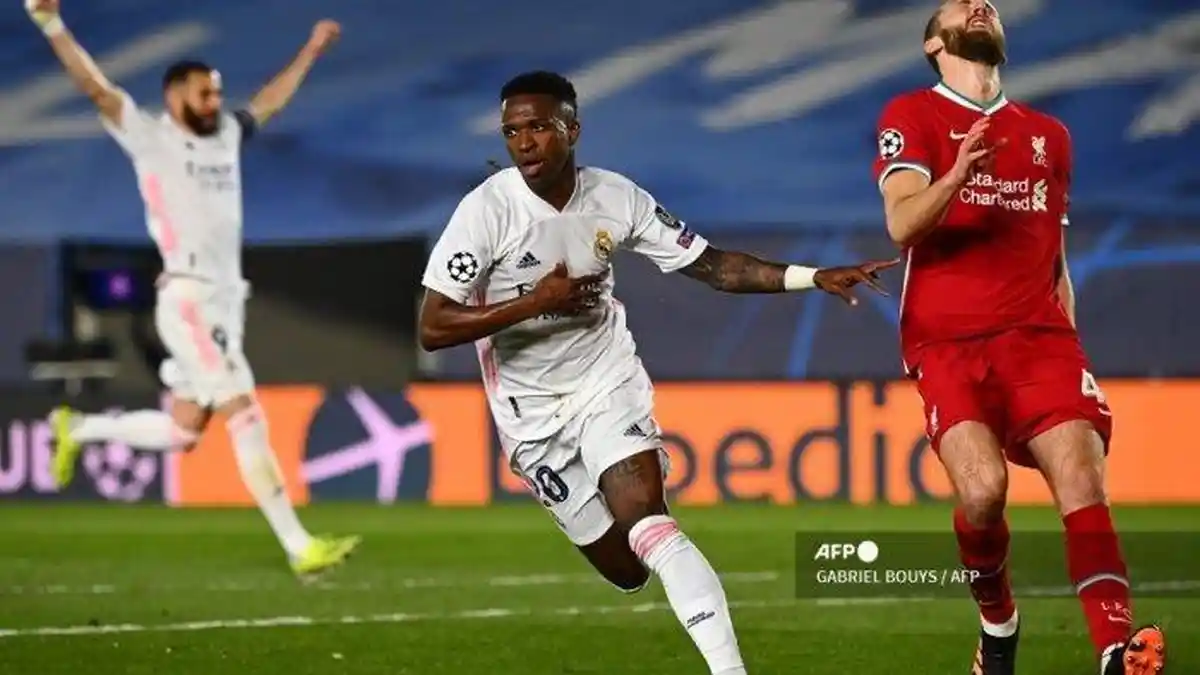 Modal Dua Gol Vini untuk Ancam TAA, Real Madrid vs Liverpool Final UCL Siaran SCTV Malam Ini