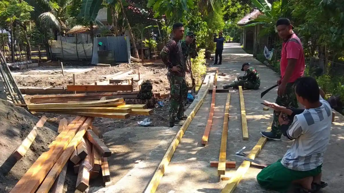 Kodim Bireuen Bangun Rumah Warga Miskin di Blang Panjoe Kutablang