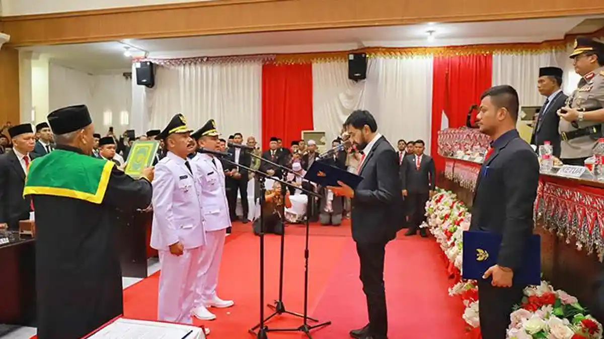 Polres Pidie Sukses Amankan Pengambilan Sumpah dan Pelantikan Bupati/Wakil Bupati Pidie.