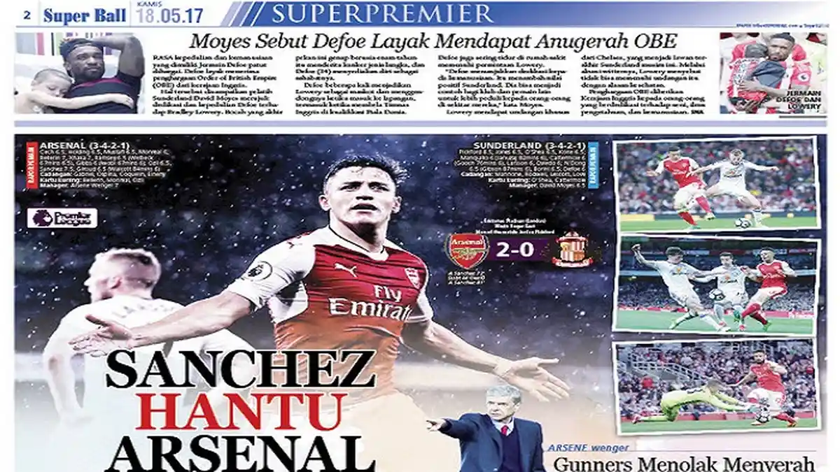 Arsene Wenger Sebut Alexis Sanchez Hantu Lapangan