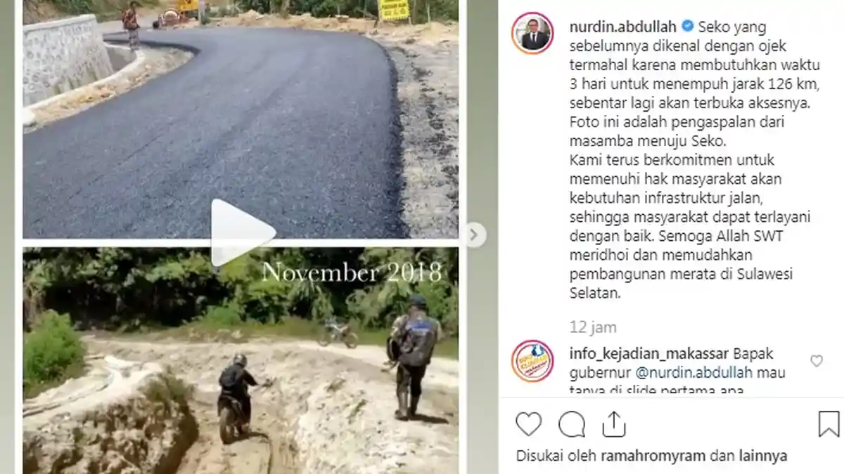 Jalan Menuju Kecamatan Seko di Pegunungan Luwu Utara Mulai Diaspal