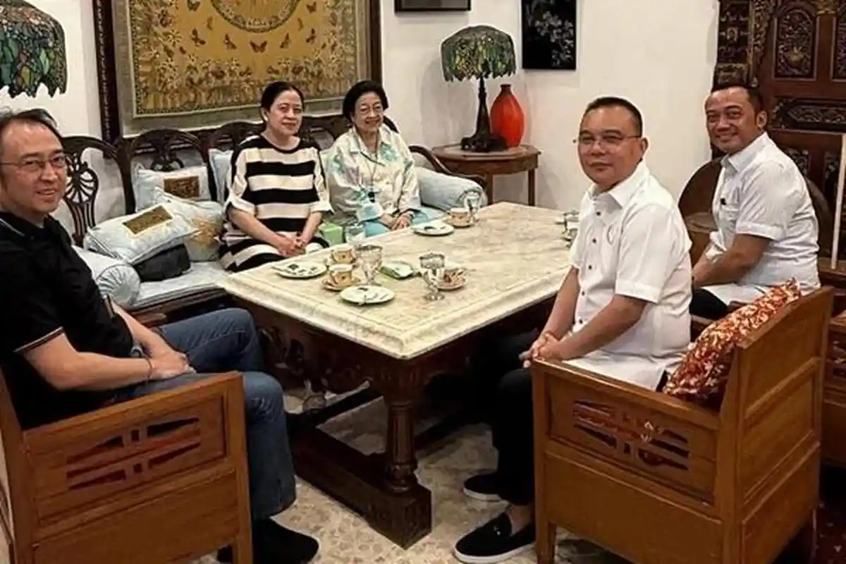 Pertemuan Megawati Soekarno Putri dan Ketua Harian DPP Partai Gerindra Sufmi Dasco di Bali