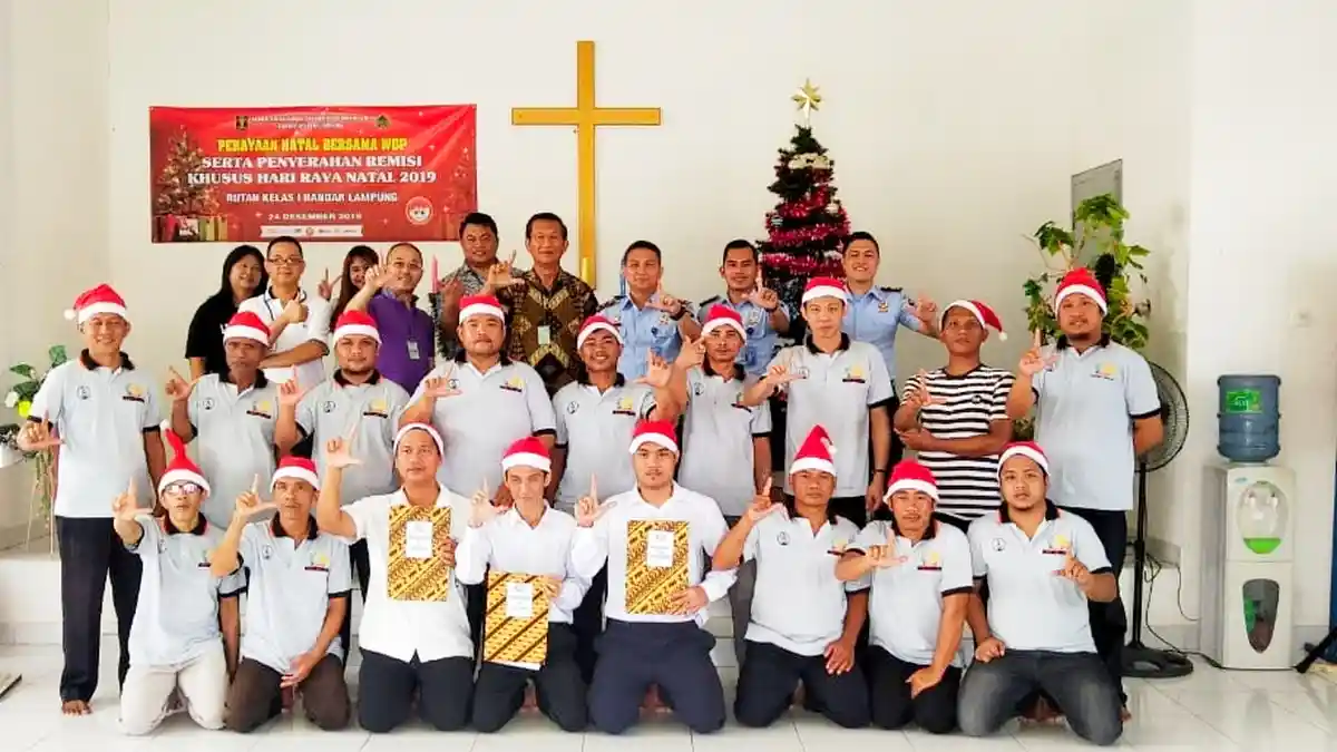 13 Warga Binaan Rutan Kelas I Bandar Lampung Dapat Remisi Natal 2019