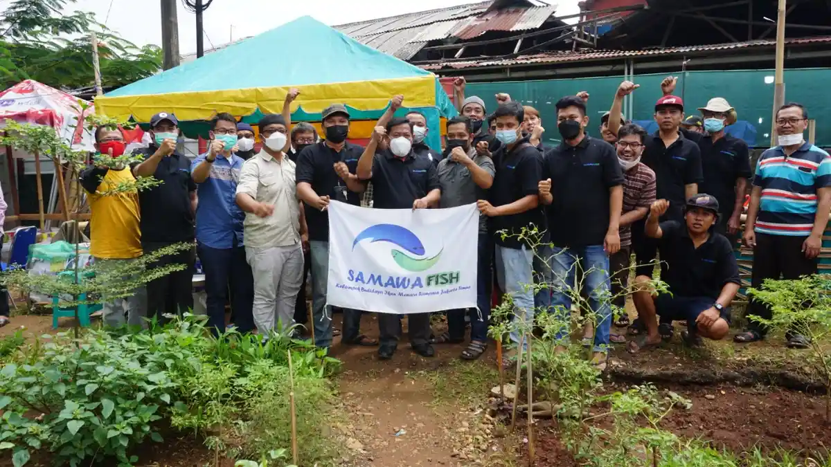 Warga Menara Samawa Nuansa Pondok Kelapa Kukuhkan Pokdakan Sambil Panen Budidaya Lele
