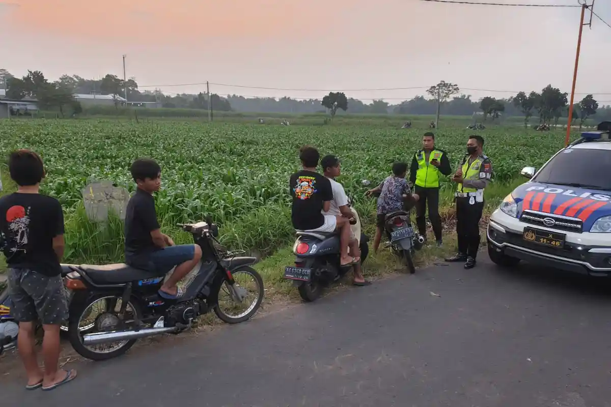 Polisi Obrak Arena Balap Liar di Pare Kediri,  34 Kendaraan Terjaring