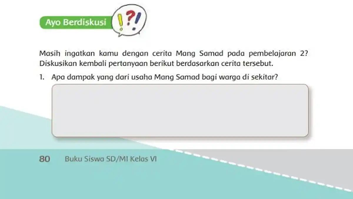 Kunci Jawaban Tema 4 Kelas 6 Halaman 80 81 82: Mang Samad